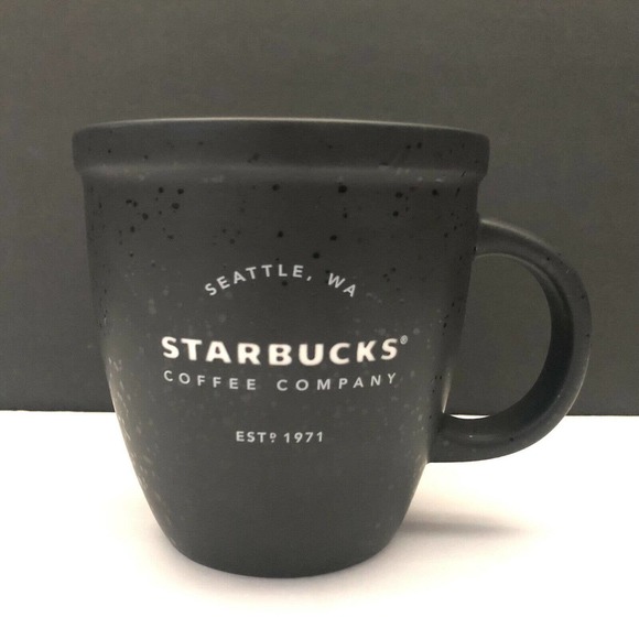 Starbucks Black Speckled 16 oz Coffee Mug 2016